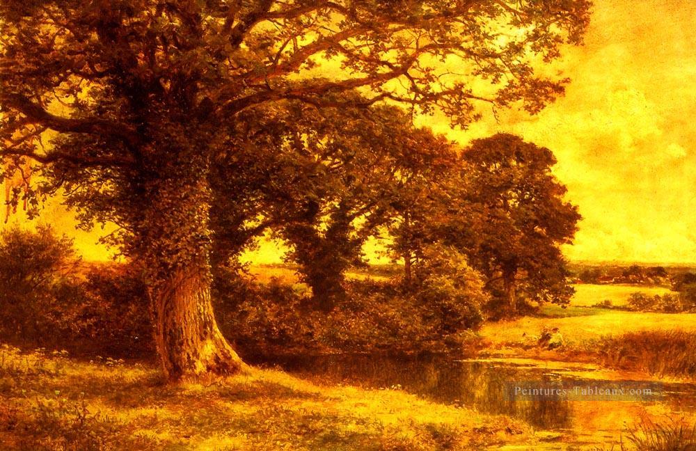 Un paysage de billons boisé Benjamin Williams Leader Peintures à l'huile
